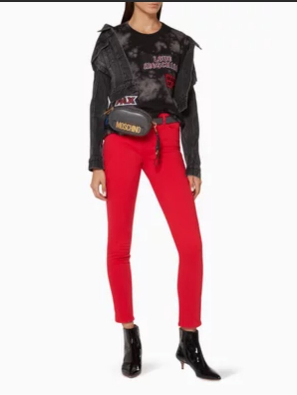 Love Moschino Heart ❤️ Pocket Red Women's Slim Jeans Size 28 Lightweight